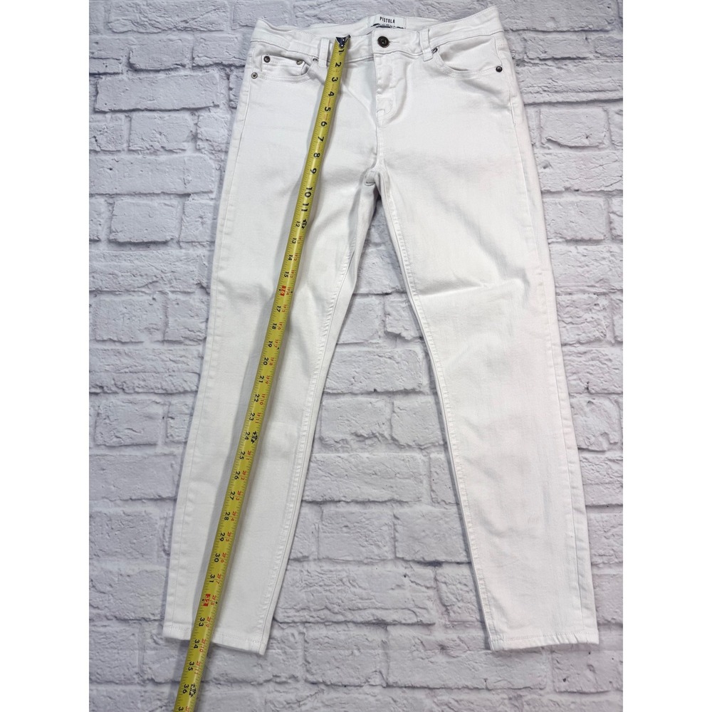 Pistola Jeans Womens 28 White Excellent Tapered Stretch Denim P6822FTN-SLO - Picture 6 of 7